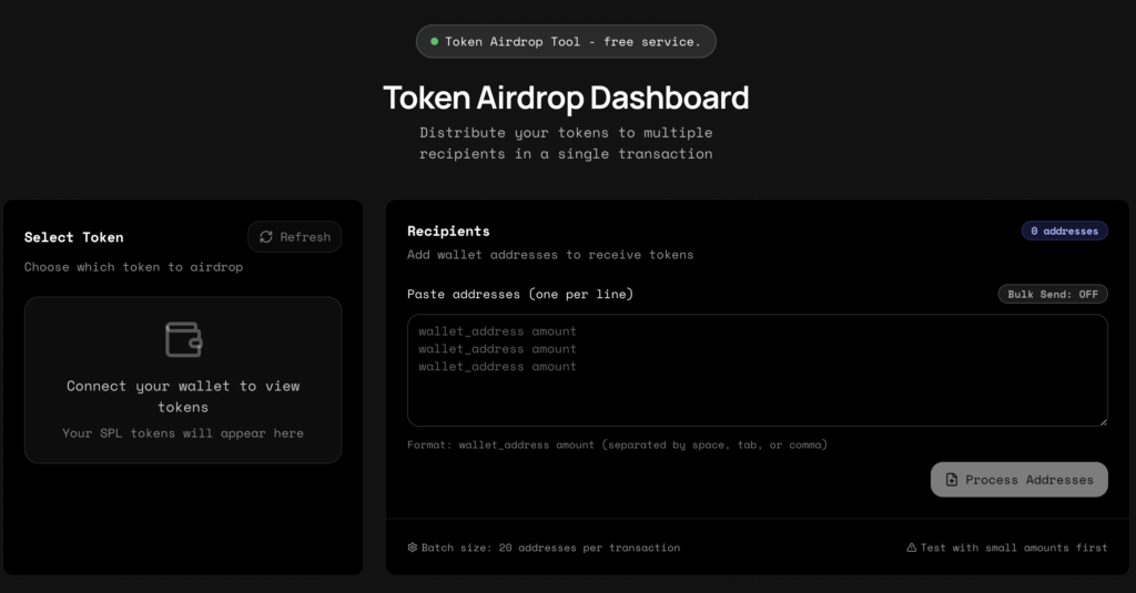 Distribute Sol Free Airdrop Tool