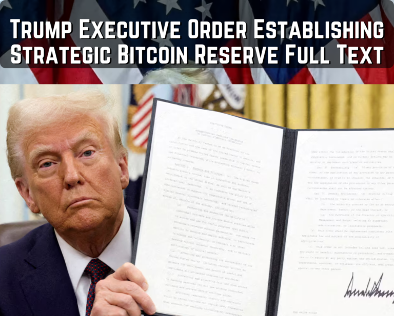 Trump Executive Order Establishing Strategic Bitcoin Reserve Full Text